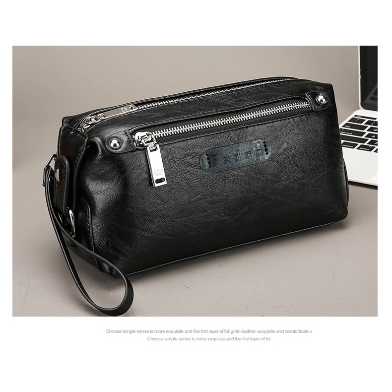 COD! Pouch Tas tangan kulit pria / pouch bag handbag import / tas hp dompet pouch travel