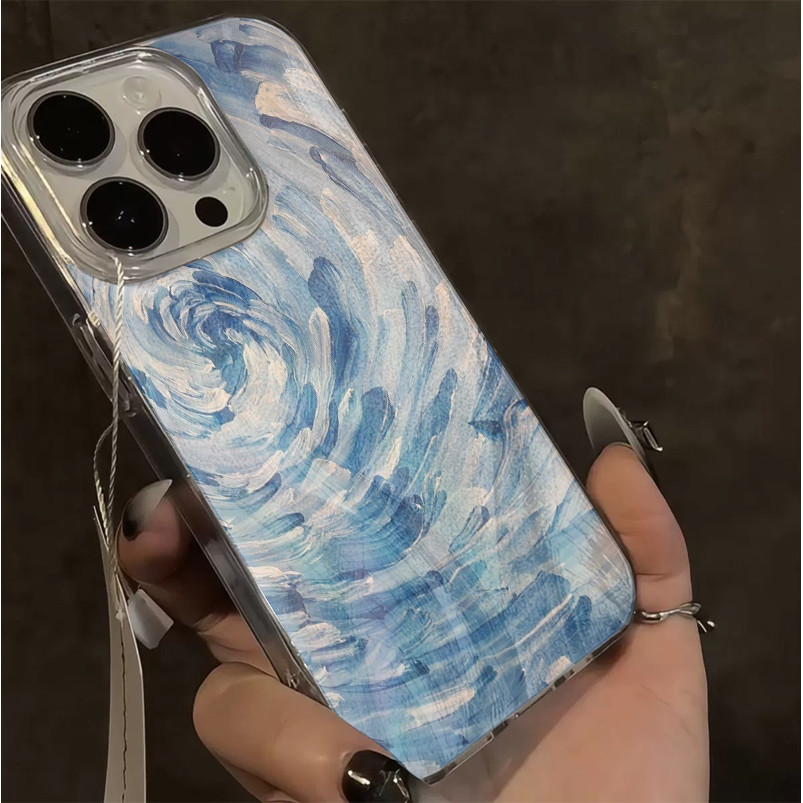 New Product New Deals Casing Pusaran Waktu Biru Tpu Samsung Iphone Oppo Vivo Samsung A15 A55 S24 S25