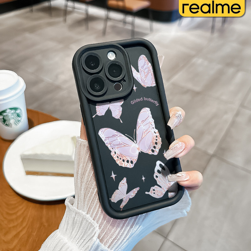 Estetik Kupu-kupu Keren Silicone Case Realme C53 C2 C15 C21Y C55 C35 C33 C31 C21 C30 C25 C20 C67 C11