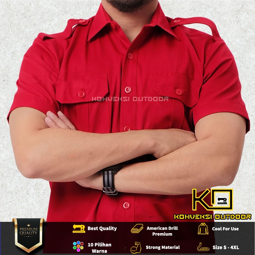 BAJU KEMEJA PDL OUTDOOR INDOOR LENGAN PENDEK - Kemeja Lapangan Seragam Kerja Kantor Group Cargo Gunu