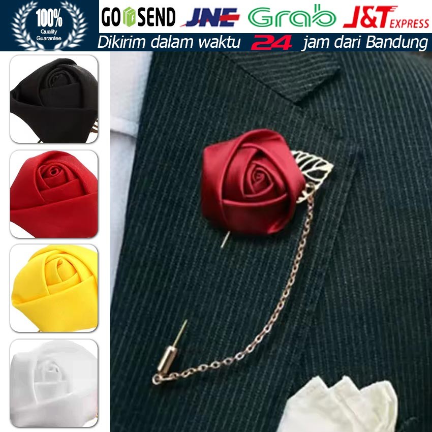 Bros Bunga Mawar Berantai Elegan untuk Jas Pria & Wanita / Aksesoris Lapel Handmade Premium untuk Pe