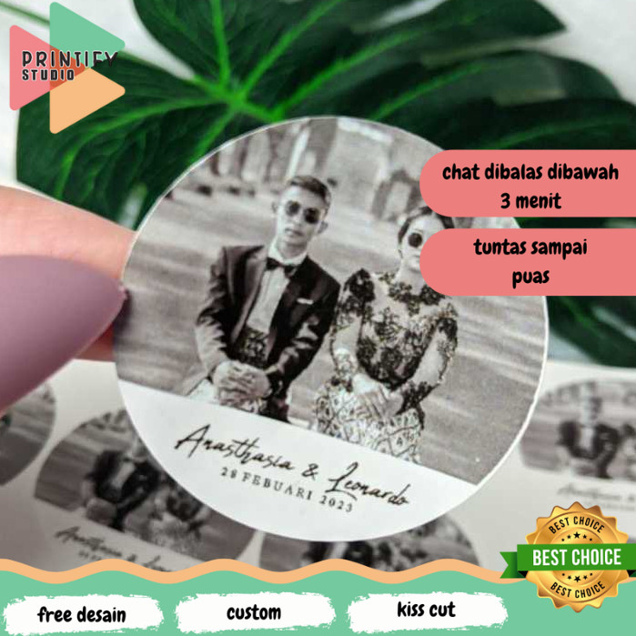 

Printify 2-4 Stiker Wedding Souvenir Sticker Custom Ucapan Nikah Acara Pernikahan Free Desain