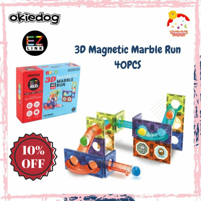 Okiedog EZLink 3D Magnetic Marble Run 40PCS