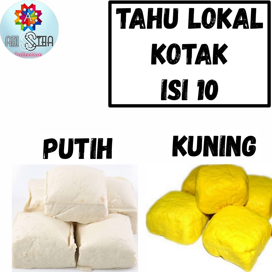 

Tahu Lokal Kotak Putih dan Kuning isi 10 Pcs