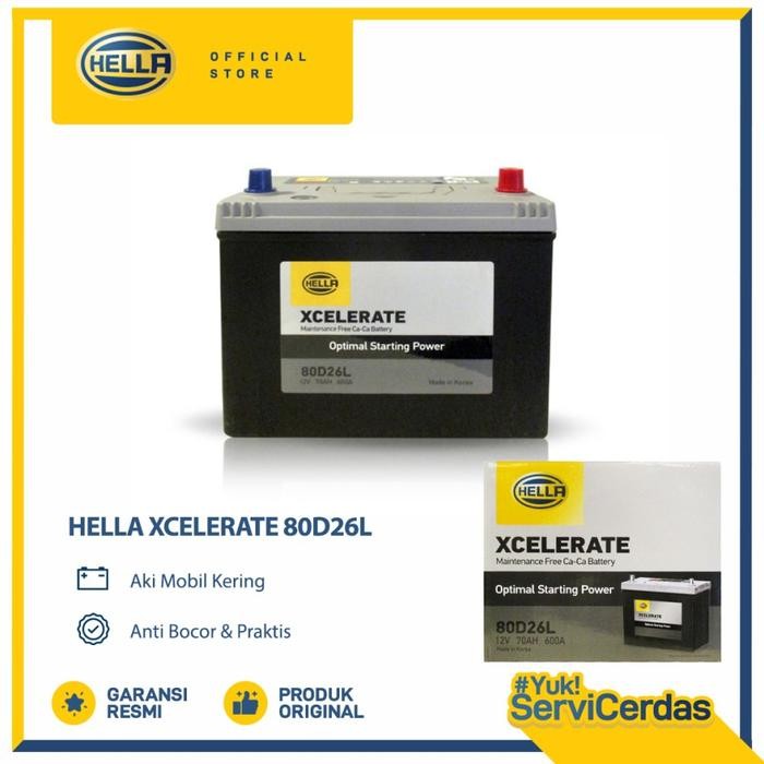 Aki Mobil Hella XCELERATE 80D26L - Aki Mobil Kering