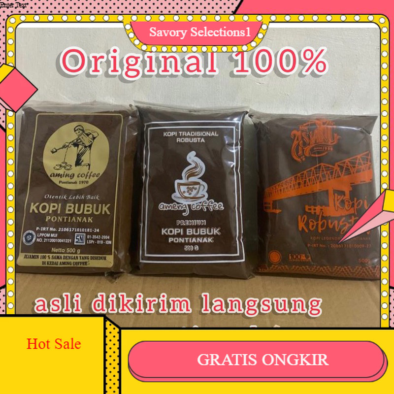 

【SAVORY】 SALE!! KOPI AMING Coffee shop kopi bubuk legendaris Aming asli pontianak KHUNTIEN PILIHAN KOPI ROBUSTA