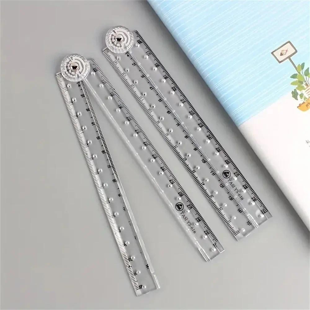 

Creative Acrylic Ruler Transparent Folding Straight Simple Scale Plastic Student Drawing Ruler Korean Stationery School Supplies