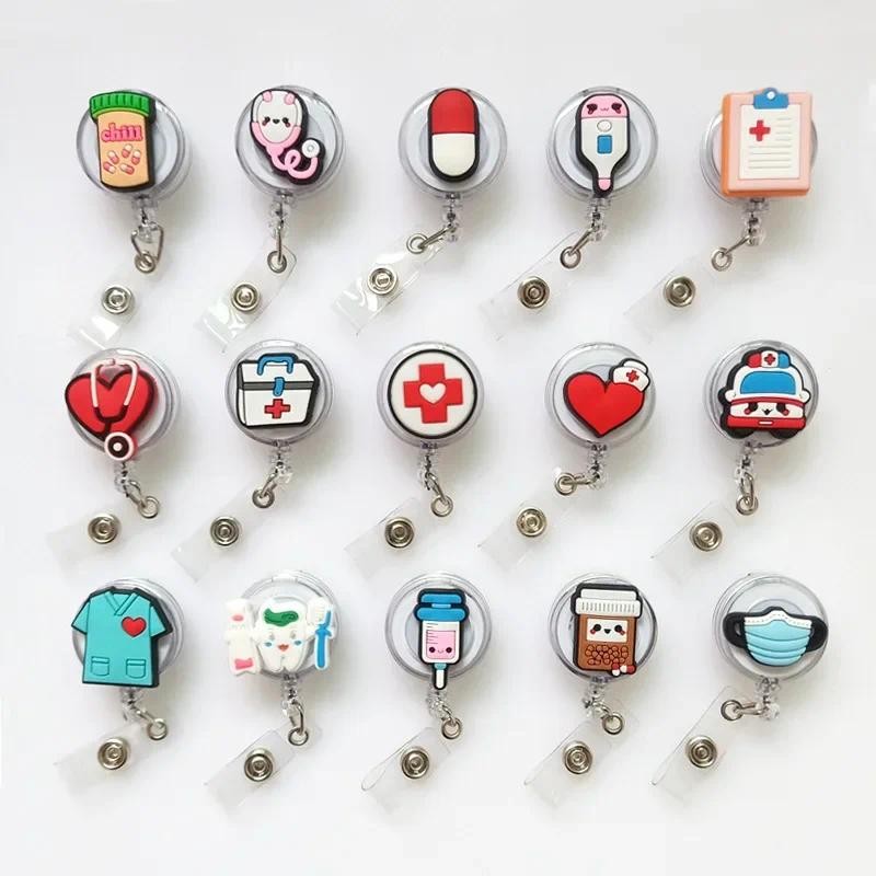 

Doctor Nurse Cute Cartoon Retractable Badge Reel ID Lanyard Name Tag Card Badge Holder Reels Keychain Card Holder Accessories