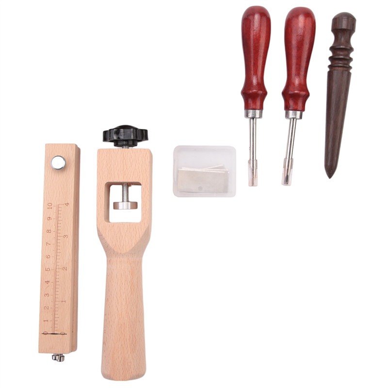 

ALIM-4Pieces Leather Strap Cutter Adjustable Leather Strip Cutter Strap Cutter Sets With Polished Tools For DIY Craft Cutting