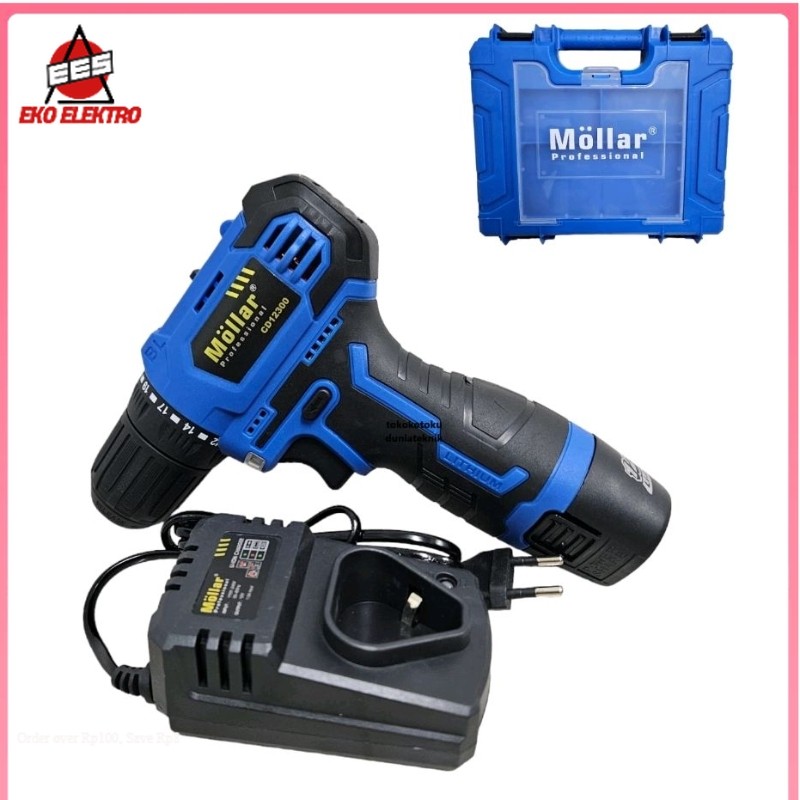 EES - MOLLAR CD12300 BOR CORDLESS BRUSHLESS DRILL 12v IMPACT DRILL 10MM