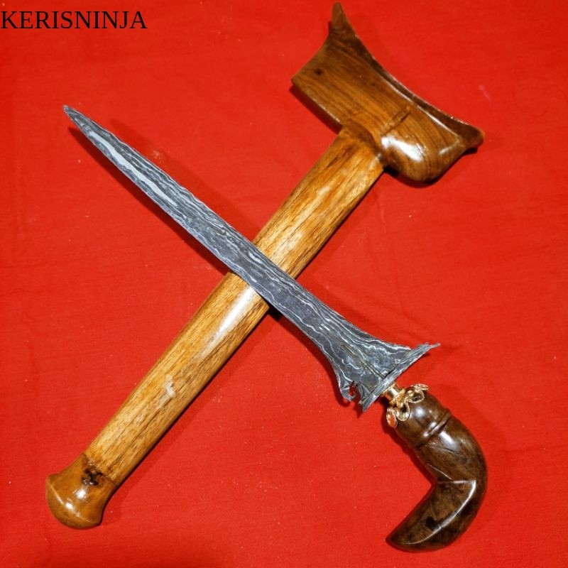 Keris Patrem Bugis Sinom Pamor Kulit Semongko Tangguh Kamardikan Warangka Bugis NJ13