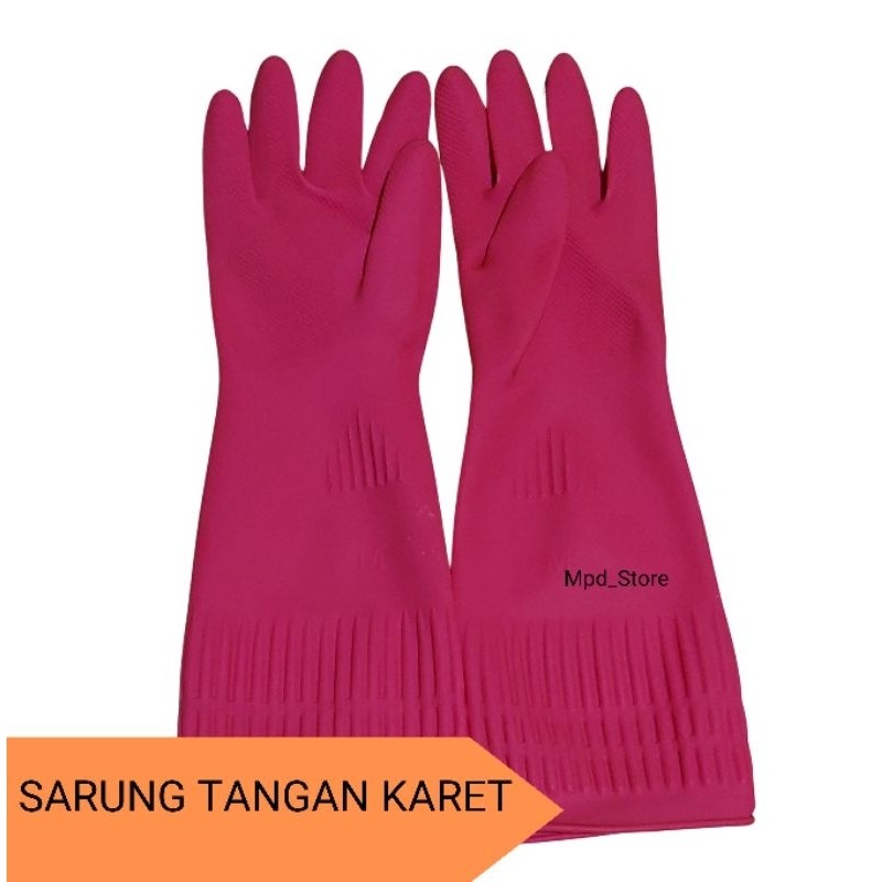 Sarung Tangan Karet Latex Multifungsi Pink 38cm