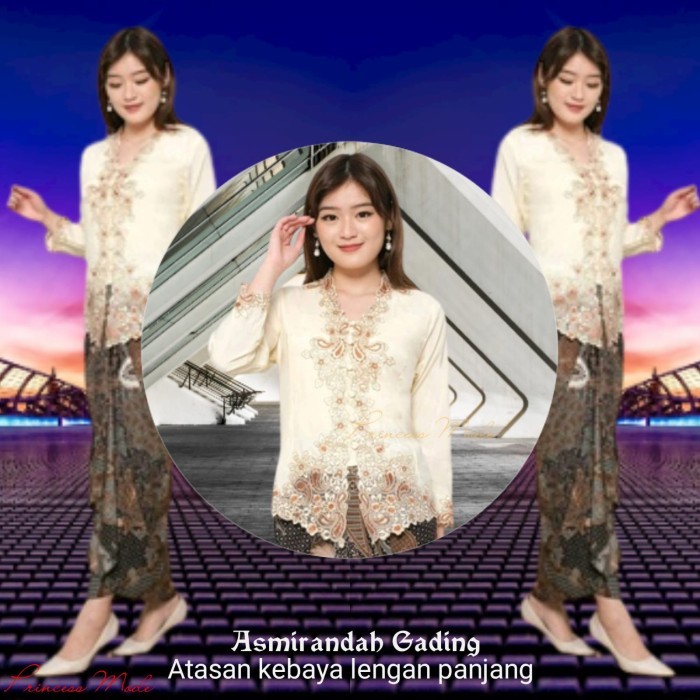 ✨LARIS✨ -Atasan kebaya Encim Modern lengan panjang muslim - Keong Hitam, M