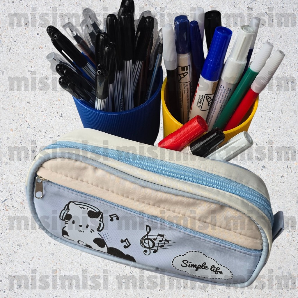 

Tempat Pensil Alat Tulis Korean Style Kucing Biru Putih