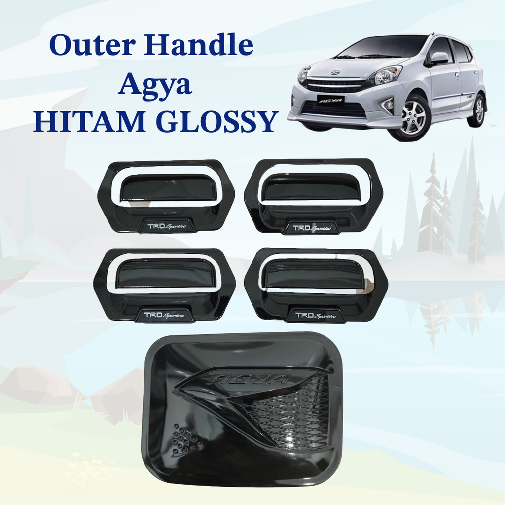 Outer Cover Handle Tank HITAM GLOSSY Mobil AGYA AYLA 2012 2012 2014 2015 2016 2017 2018 2019 2020 20
