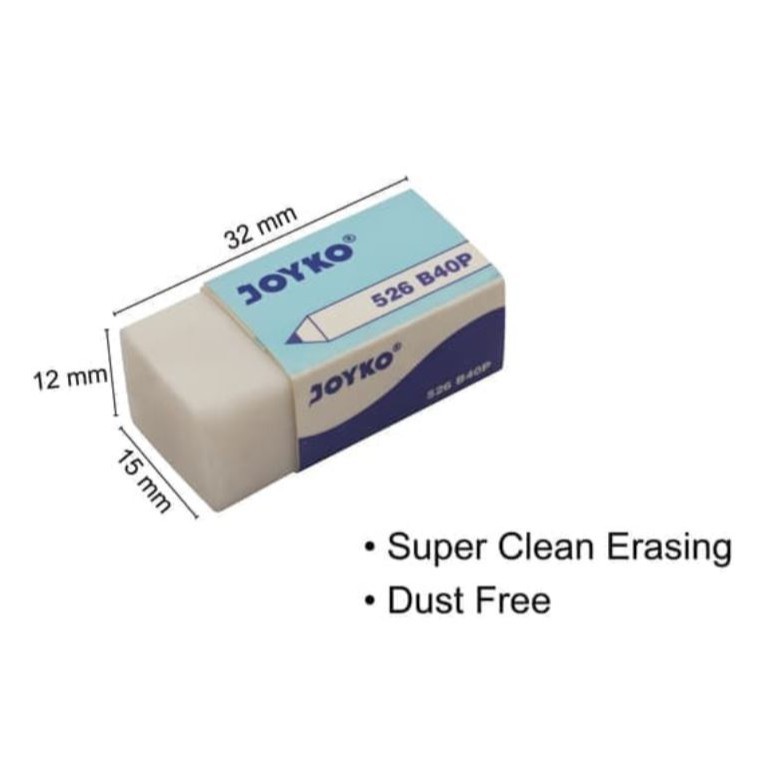 

( StaWorld / DAPAT 1 PENGHAPUS ) Penghapus Stip Eraser Joyko B40 Putih 526-B40P