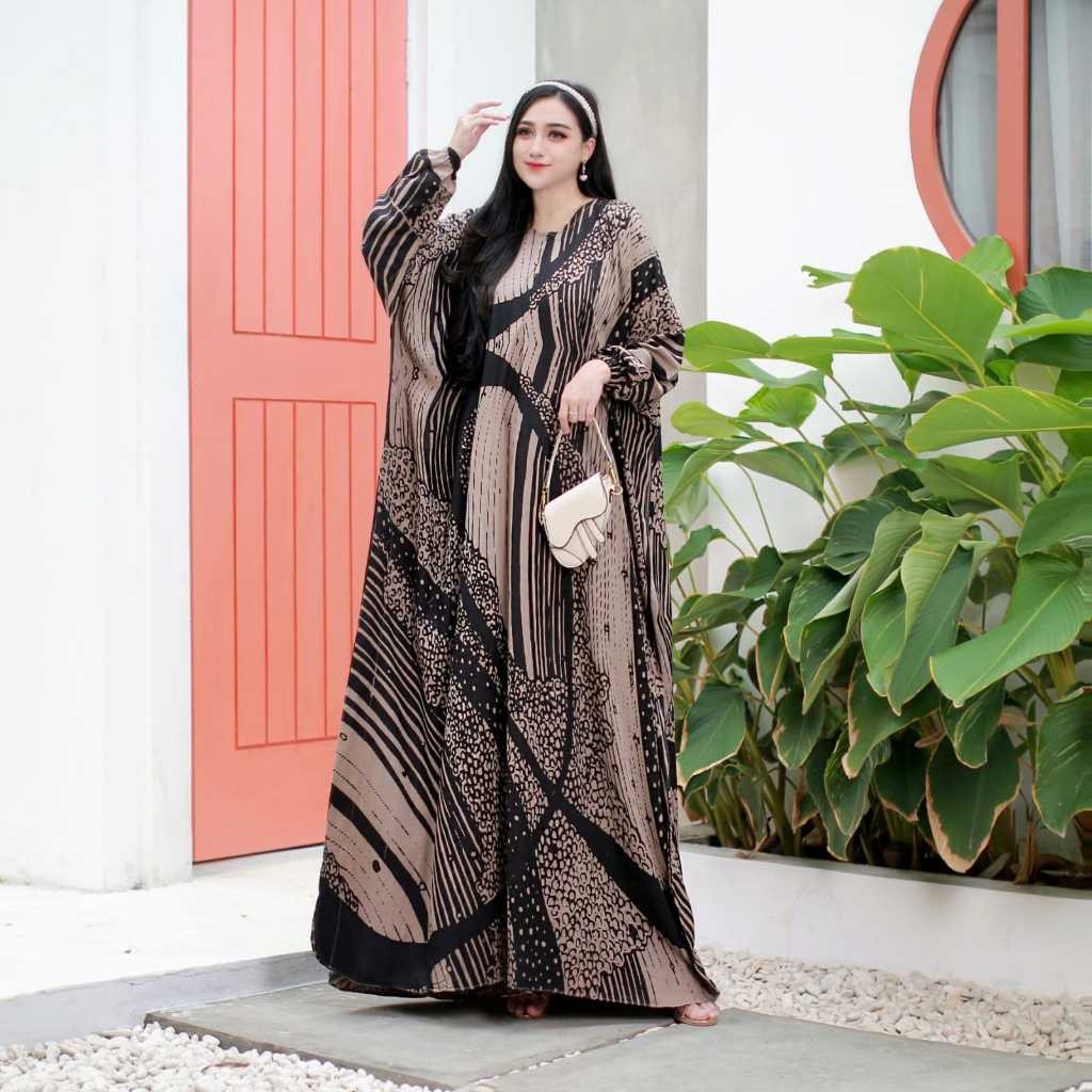 HY76NZ Kaftan Kamila Bahan Rayon Super Jumbo Busui