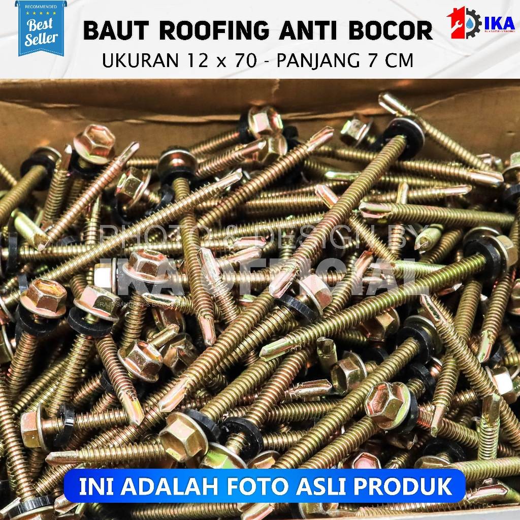 1 PCS / 1 Buah -  70mm Baut Sekrup Roofing / Baut Sekrup Baja Ringan Kuning 70 mm / 7cm *MURAH skrup