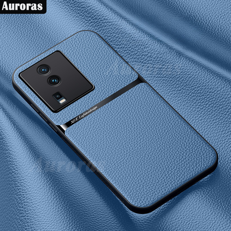 Untuk Vivo Iqoo 7 9 10 11 12 13 Pro Z10 Y21D Kasus Mewah Kulit Magnetic Car Holder Phone Case Untuk 