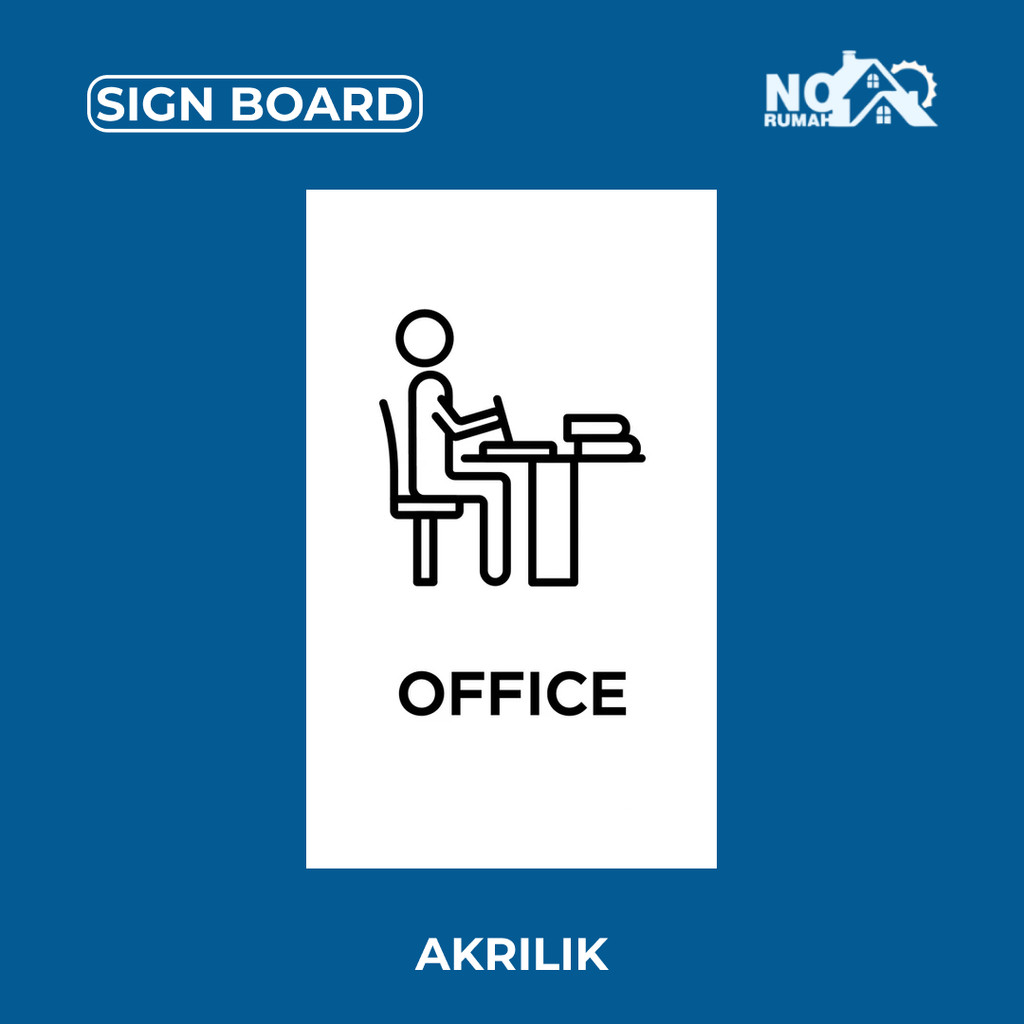 Signage Papan Nama Office Sign Board Akrilik Print Papan Petunjuk Signage Ruangan Kantor Label Tempe