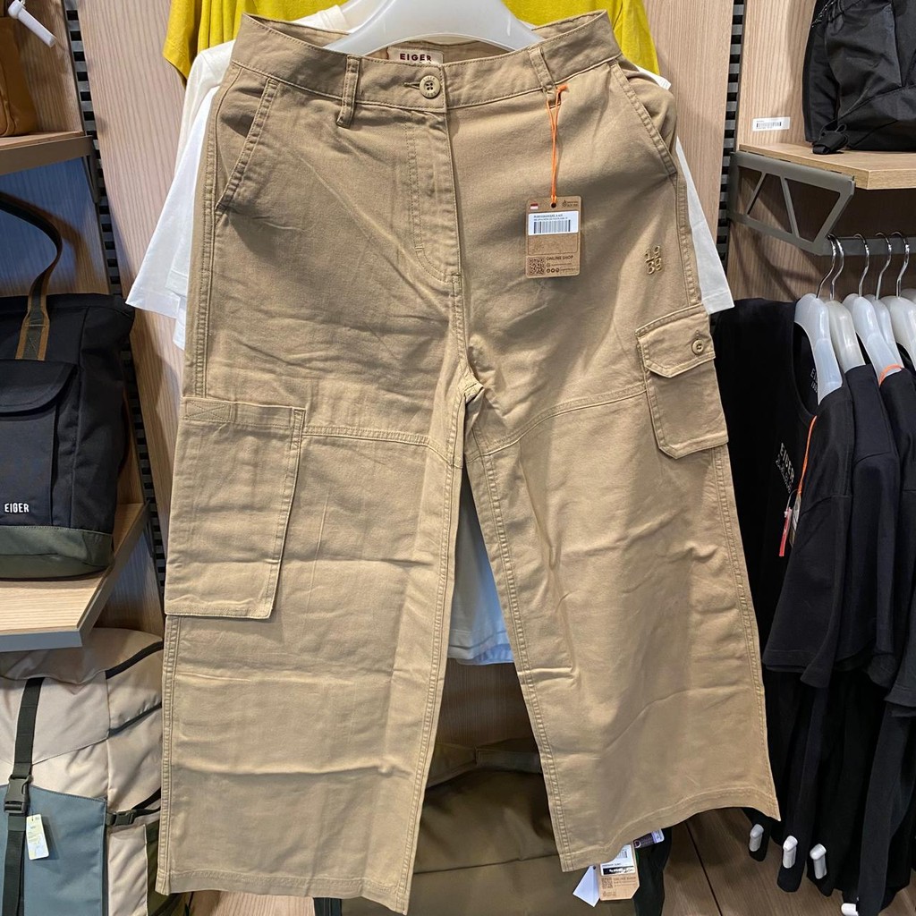 EIGER CELANA CARGO WANITA WS GEVA WIDE LEG PANTS - KHAKI