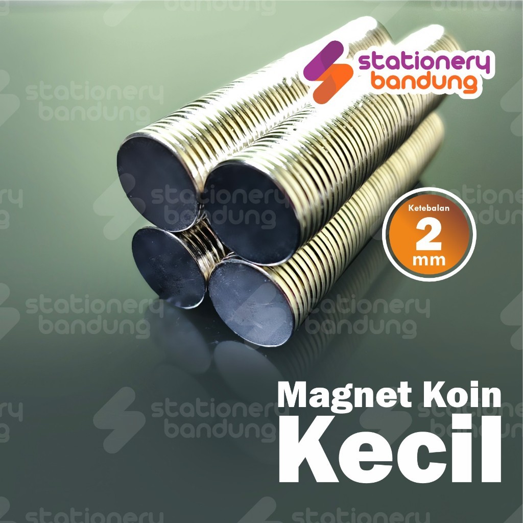 Magnet Magnit Besi Berani Neodymium Ukuran Kecil Strong Kuat Bulat Kancing Koin Chrome Ndfeb N50