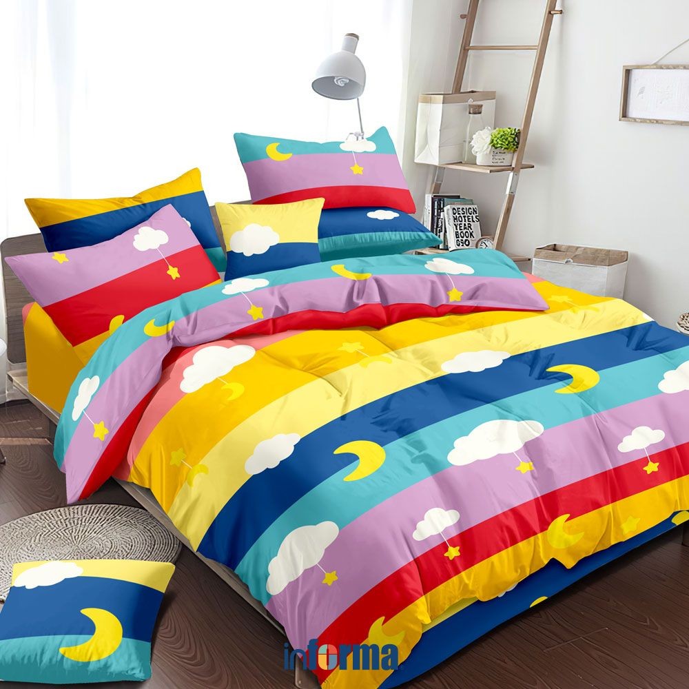 Informa Linotela Seprai Double Anak Katun Ciel 120x200 cm Set 3 pcs Sprei Seprei Sprai Sepray Bed Sh
