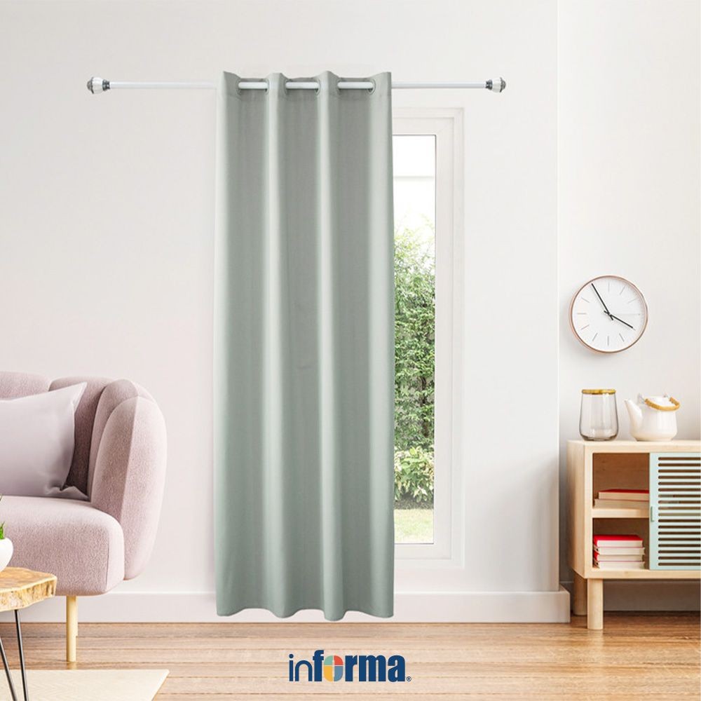 Informa 210x240 cm Marshmallow Gorden - Abu-Abu Storm Tirai Penutup Kerai Hordeng Kain Penghalang Ca