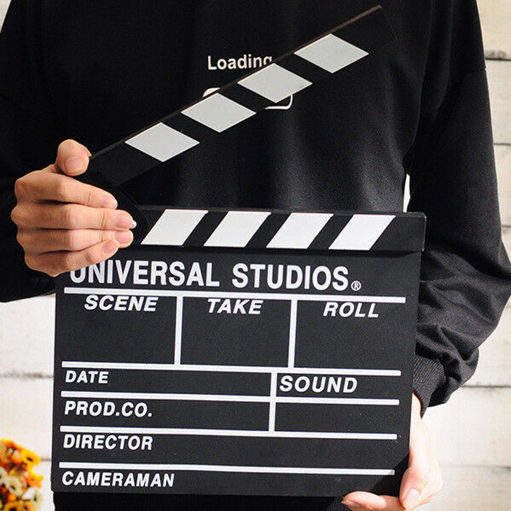 Wood Clapper Board Reusable Props Decoration Boards Director Slate Video Action Movie Scene Shooting