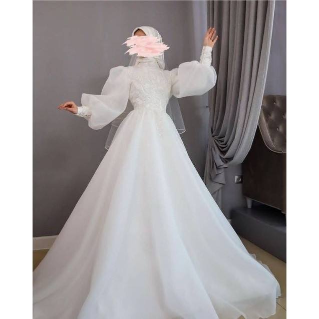 Dress Muslim / Gaun Muslim / Dress Organza