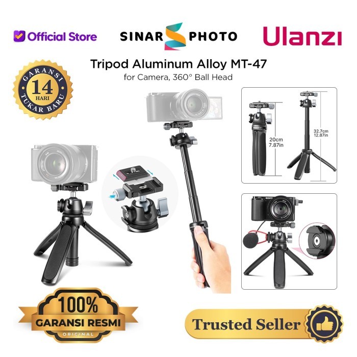 Ulanzi MT-47 Metal Vlog Mini Tripod with Arca Swiss Ball Head