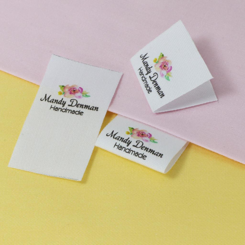 

Custom Sewing label, fold, Custom Clothing Labels - Fabric Name Tags, Logo or Text, Cotton Ribbon, Custom Design (FR079)