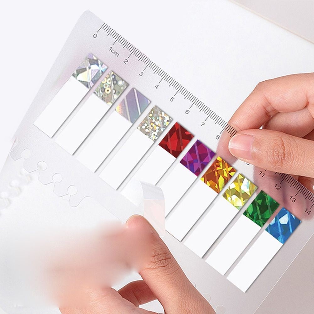 

Laser Gem Transparent Sticky Notes Self-Adhesive BookMarkers Annotation Reading Book Clear Tab Student Stationery