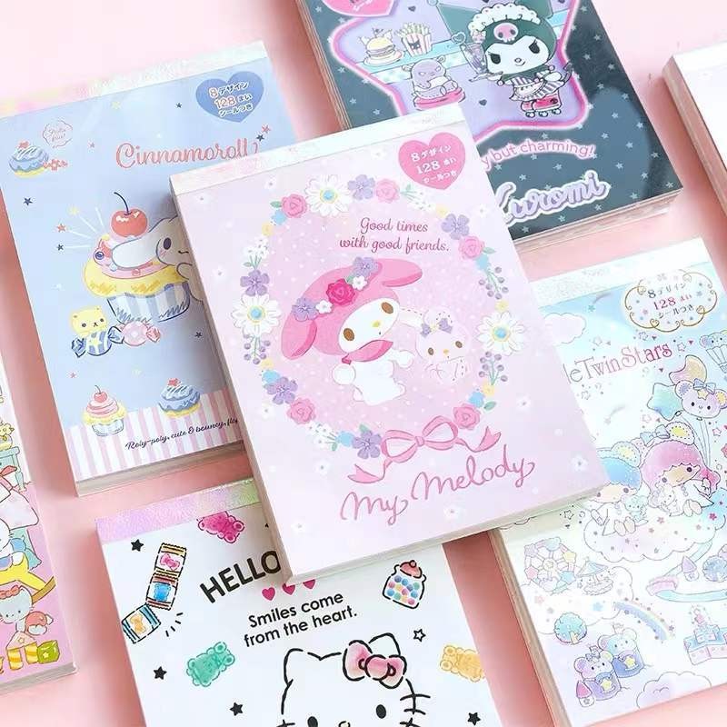 

Sanrio Handbook Hello Kitty Mymelody Kuromi Cartoon Cute Cinnamoroll Thickened Girl'S Heart Notebook Pad Pad.