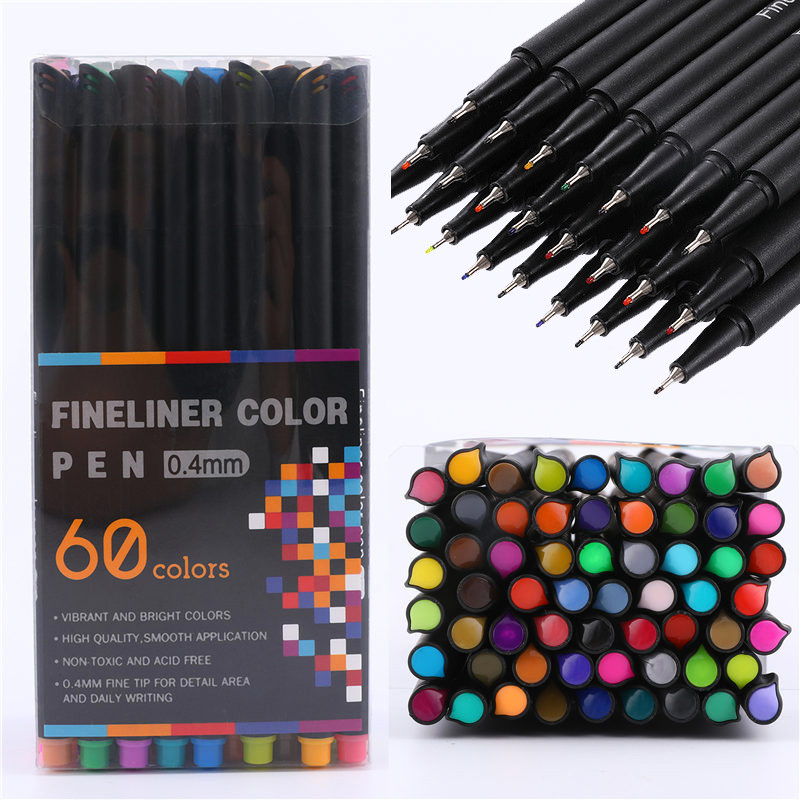 

Colored Fine Liner Pen Set Journal Markers Pen 0.4mm Micron Fineliners Drawing Sketch Marker Tiralineas Art Markers Brashpen