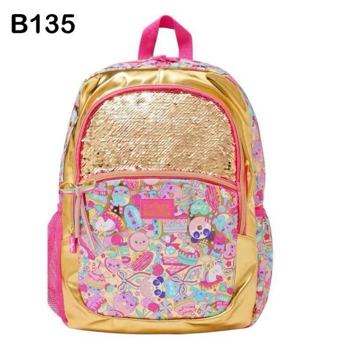 Smiggle Backpack Unicorn cat Mermaid Tas sekolah anak replica purple - Gold dessert