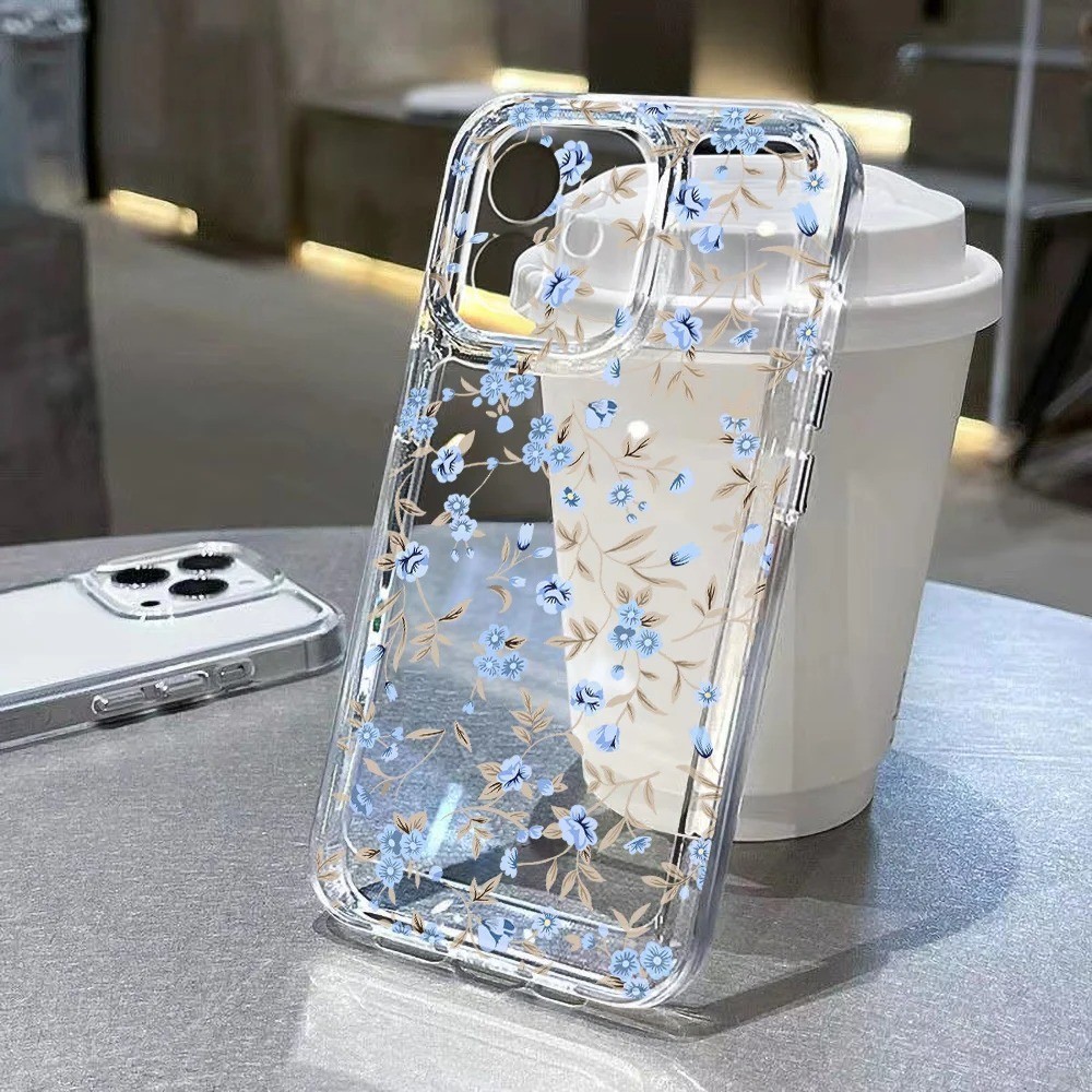 Bunga Segar Kecil Softcase OPPO Reno 12 5G Reno 12 Pro 5G Reno5 Reno5 5G Reno 11 Pro 5G Retro Case O