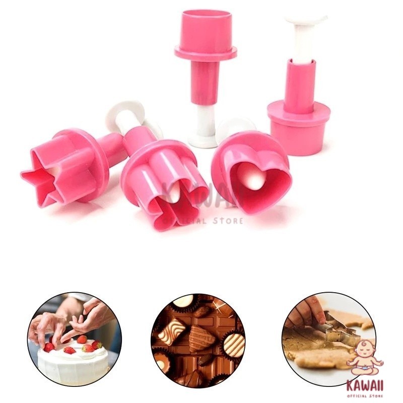 Ay00 KS Cetakan Keju Kue Biskuit Cookies 1 set isi 5 Motif Dekorasi Hias Bento DIY