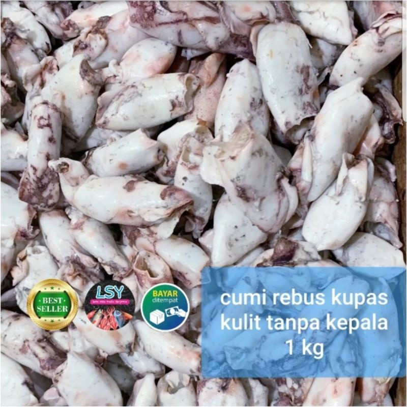 

ikan asin cumi rebus kupas kulit tanpa kepala 1 kg