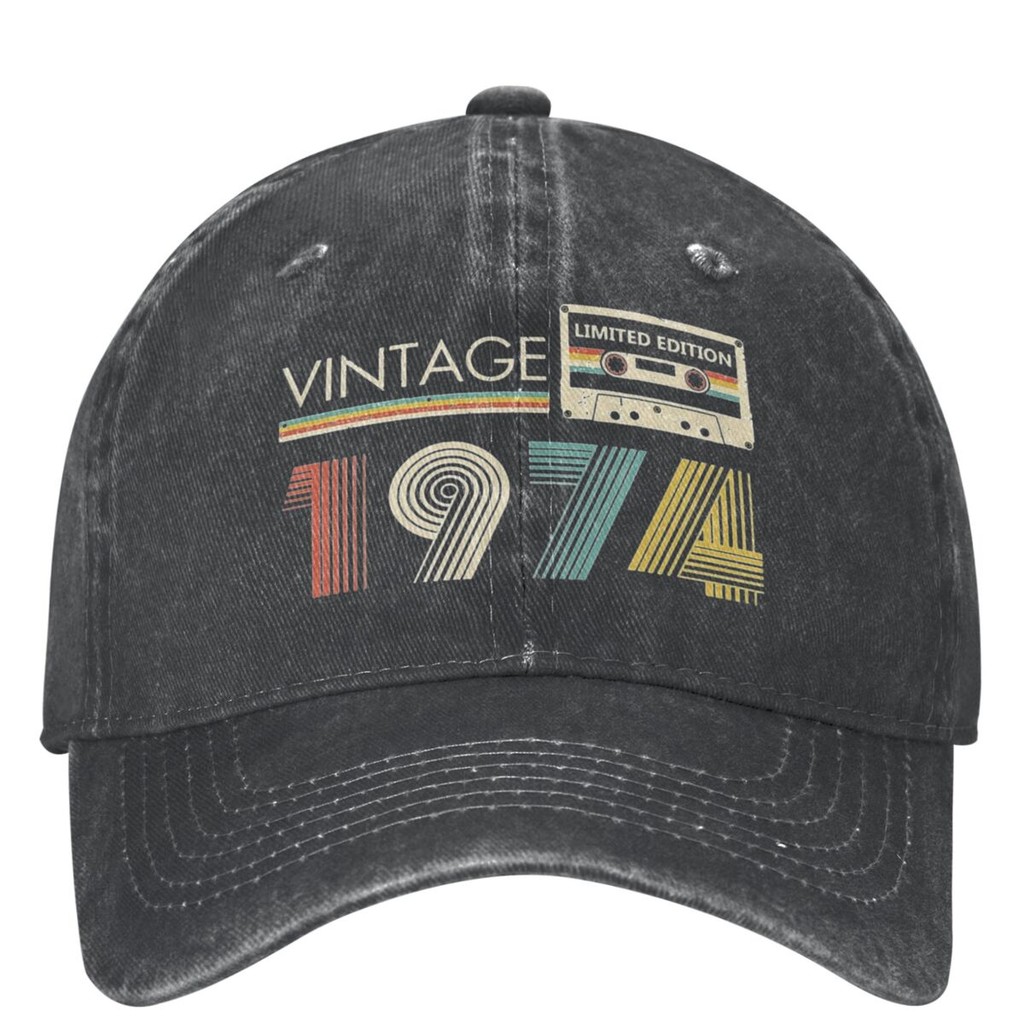 

Vintage Vintage 1974 Cassette 50th Bithday Gift Baseball Cap for Men Women Trucker Hat 50 Year Old Present Adjustable Fit