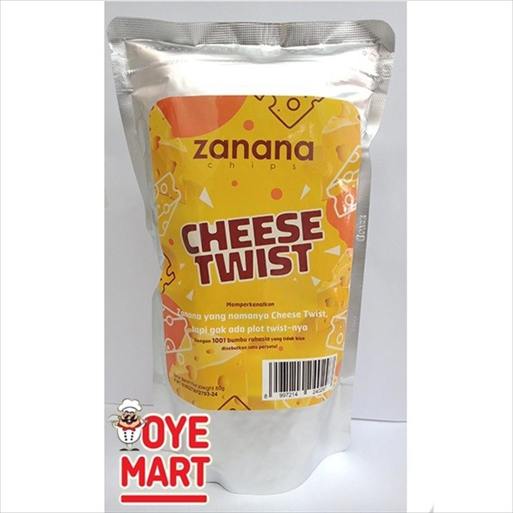 

ZANANA CHEESE TWIST 80GR/KERIPIK PISANG RASA KEJU TWIST