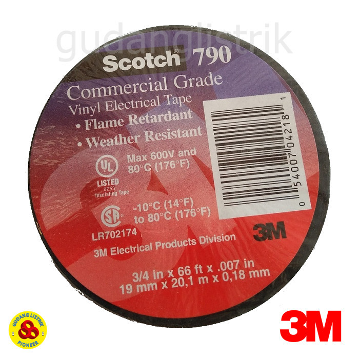 

LLB99 3M ISOLASI LISTRIK WARNA HITAM SCOTCH 790 ELECTRIC TAPE 3M
