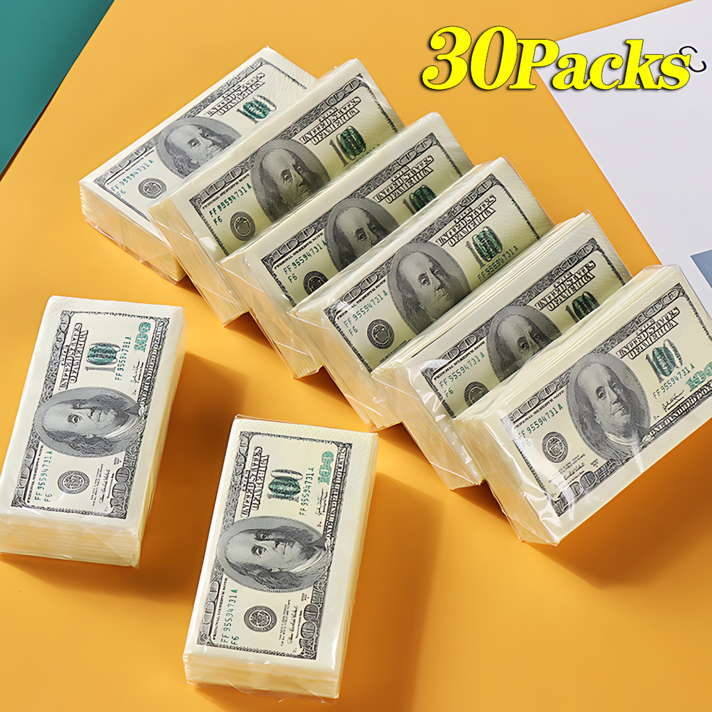

Creative Simulation Dollar Printing Paper Towel Handsheet Paper Raw Wood Pulp Napkin Portable Handsheet Paper US Dollar Napkin