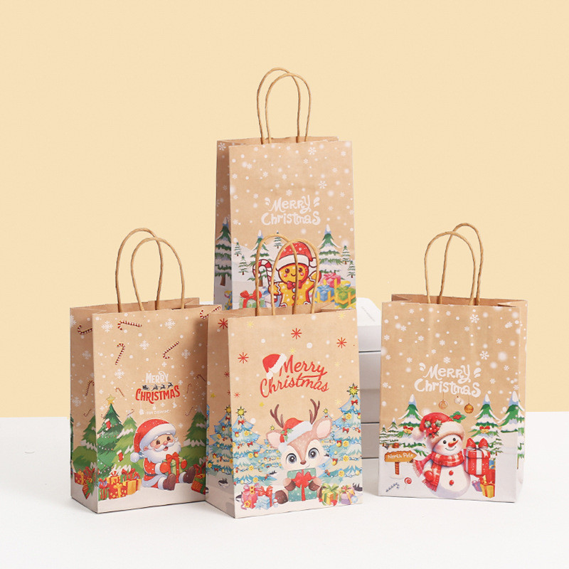 

PAPER BAG NATAL COKLAT GOODIE BAG HAMPERS KADO SOUVENIR NATAL MERRY CHRISTMAS SNOW