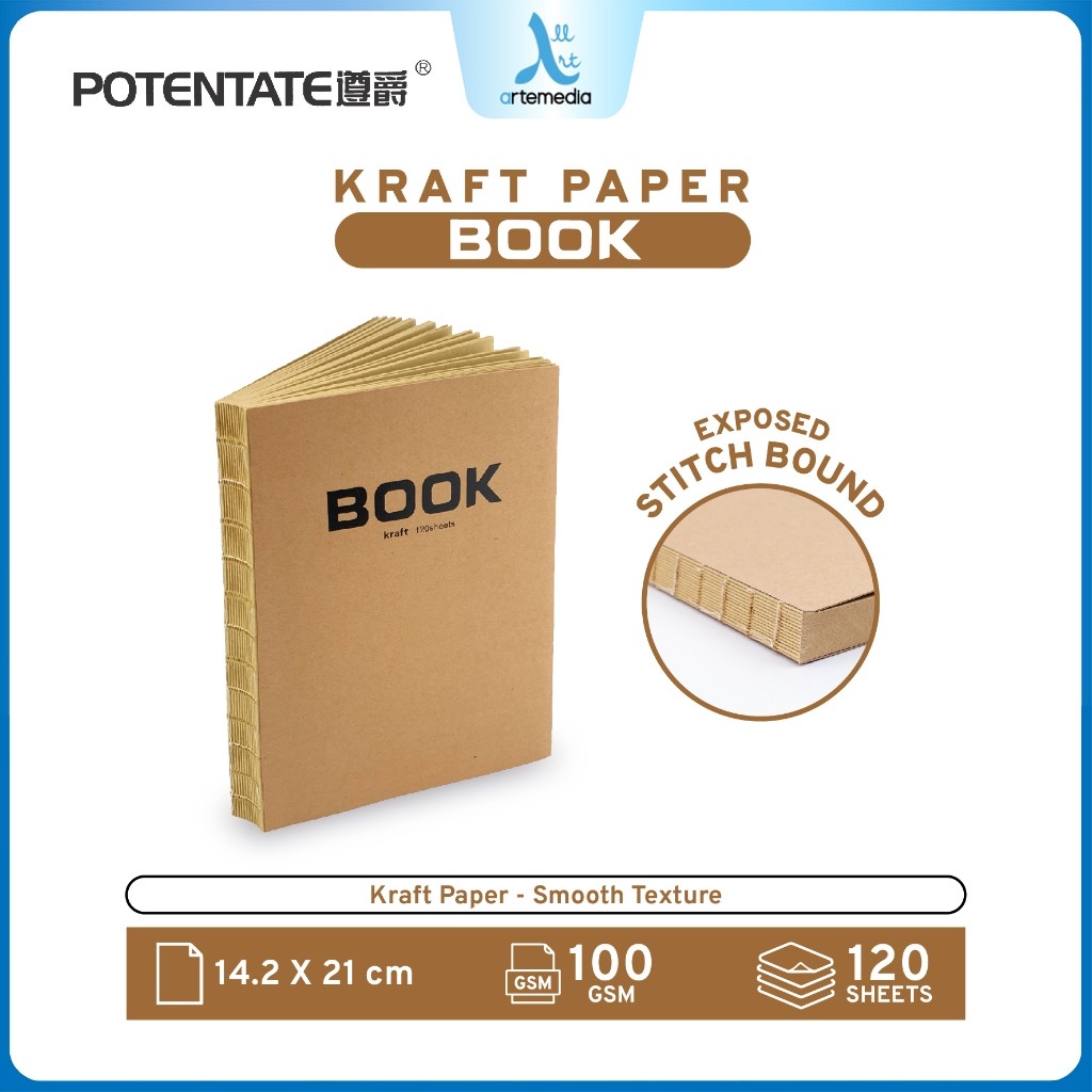 

Gramedia Surabaya - Potentate Kraft Paper A5 Exposed Bound Sketchbook
