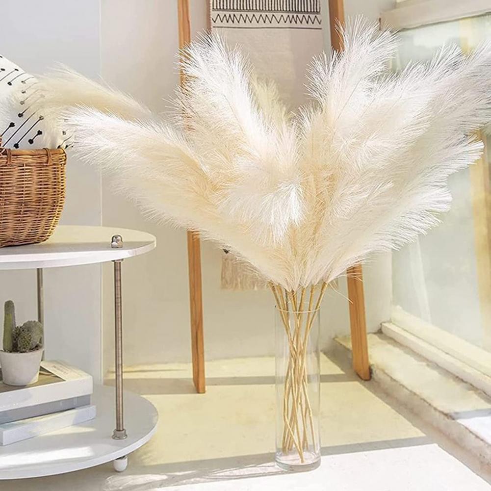 

10Pcs Artificial Flower Pampas Grass Fake Plant Reed Wedding Decoration Flowers Blue Pampas Bouquet Boho Decor Home Accessories