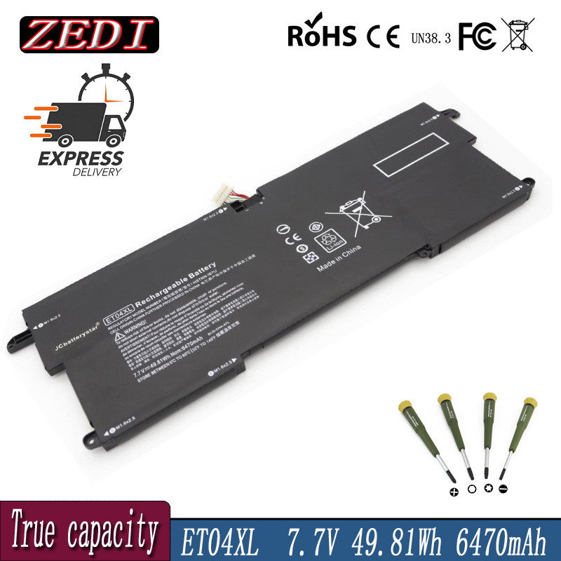 ZEDI new ET04XL 7.7V 49.28WH/6470mAh Laptop Battery For HP EliteBook x360 HSTNN-IB7U 1020 G2 TPN-I09