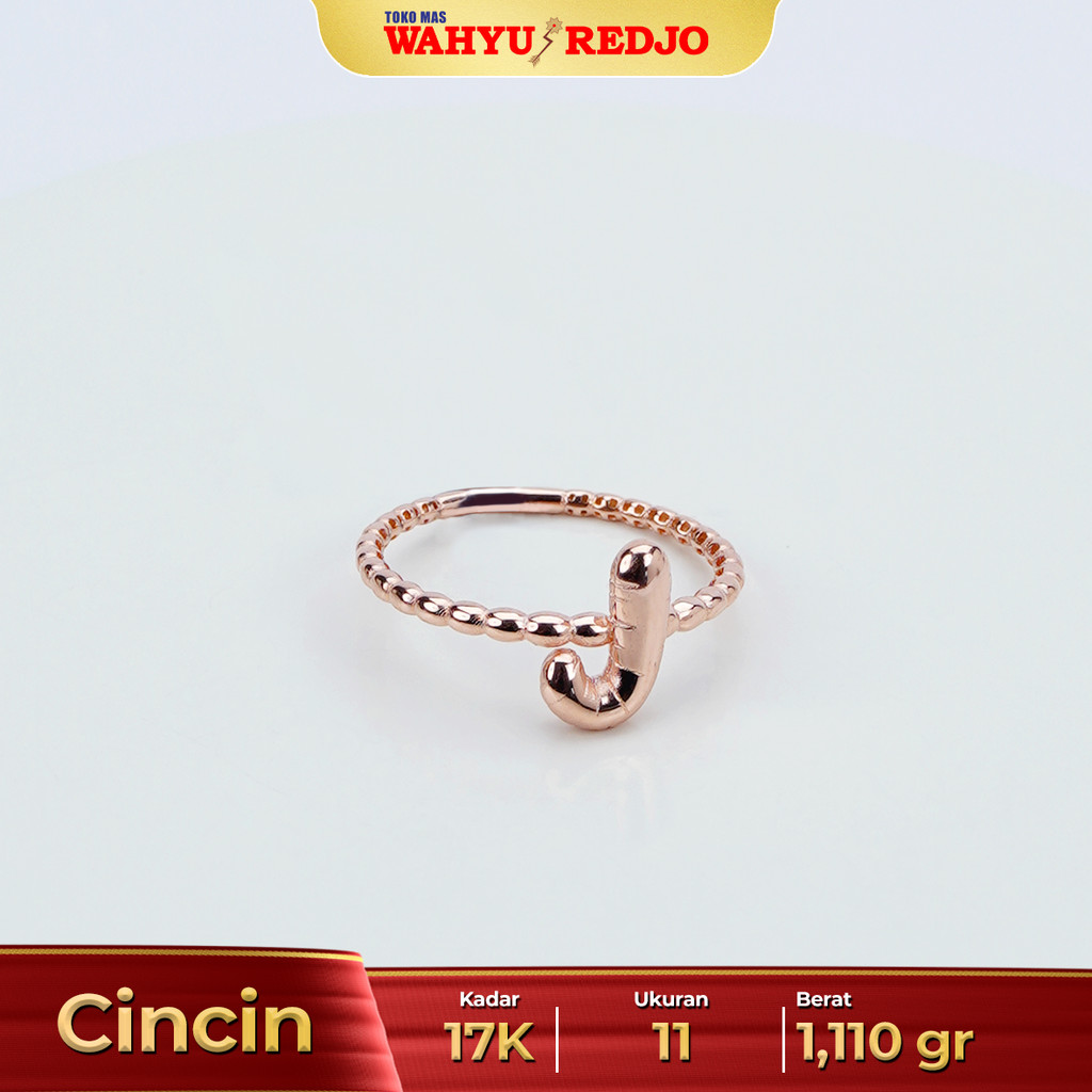 CINCIN HURUF J EMAS KADAR 17K WAHYU REDJO