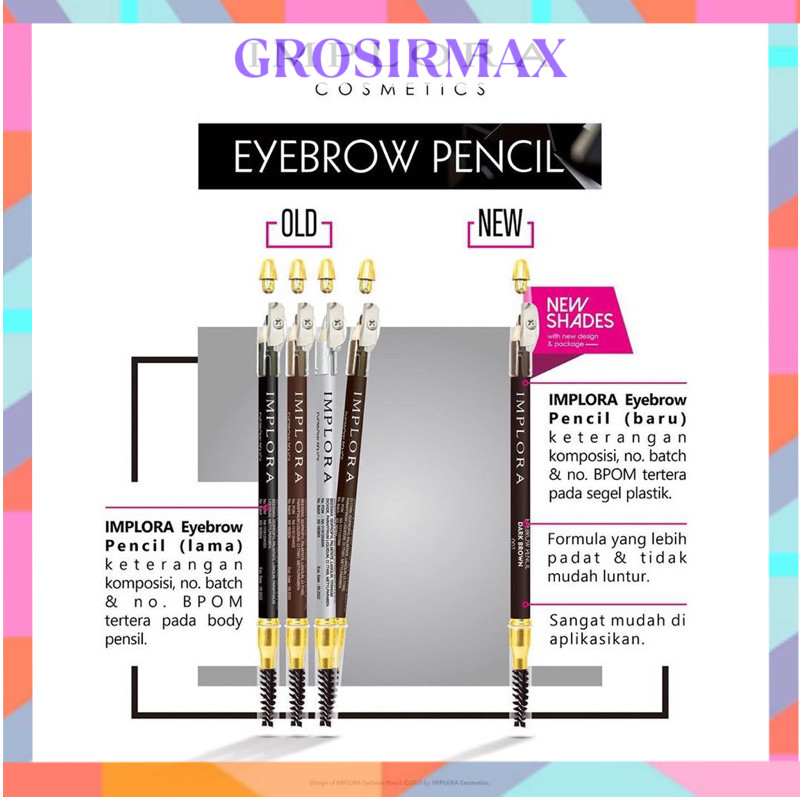 READY Makassar IMPLORA EYEBROW PENCIL & SOFTBROW PENCIL / PENSIL ALIS Makeup makassar  Grosir Grosir