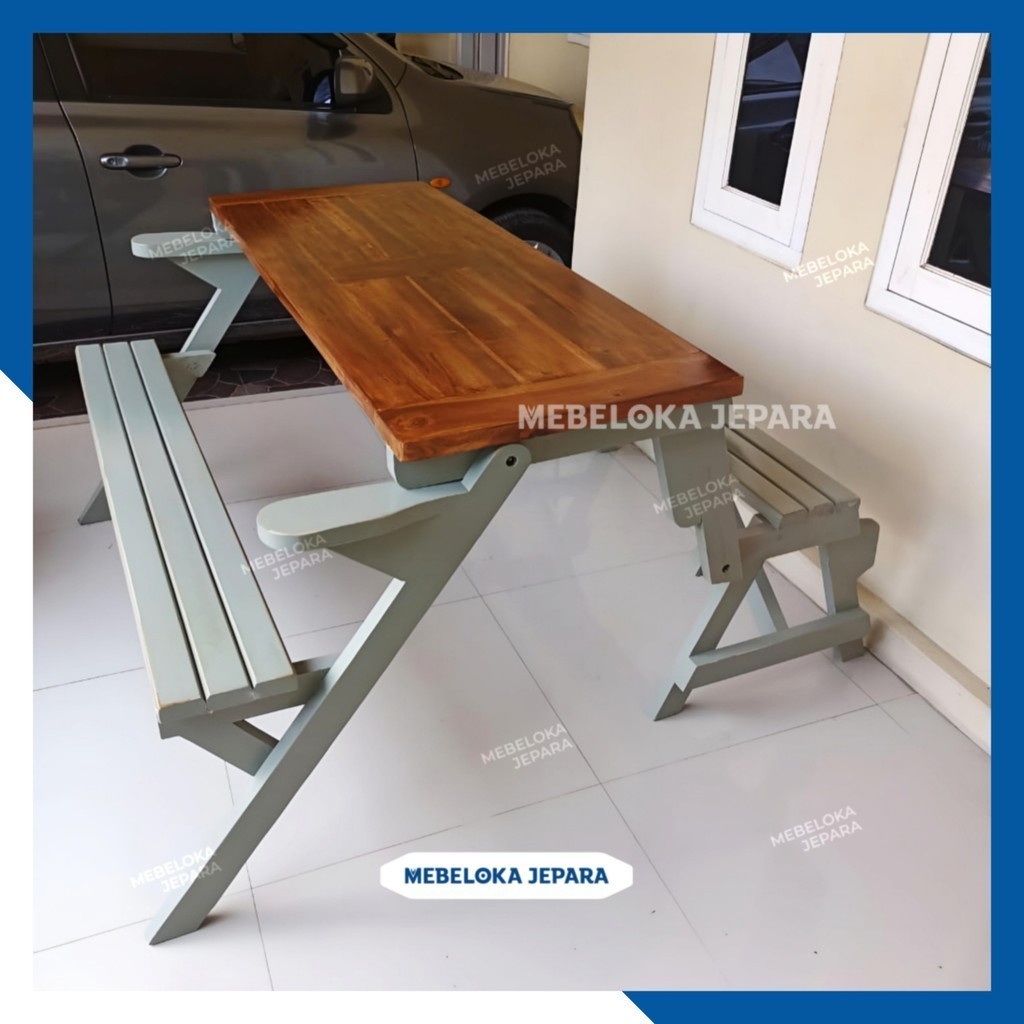 Kursi meja lipat majik kayu jati. Kursi teras, kursi taman outdoor lipat magic